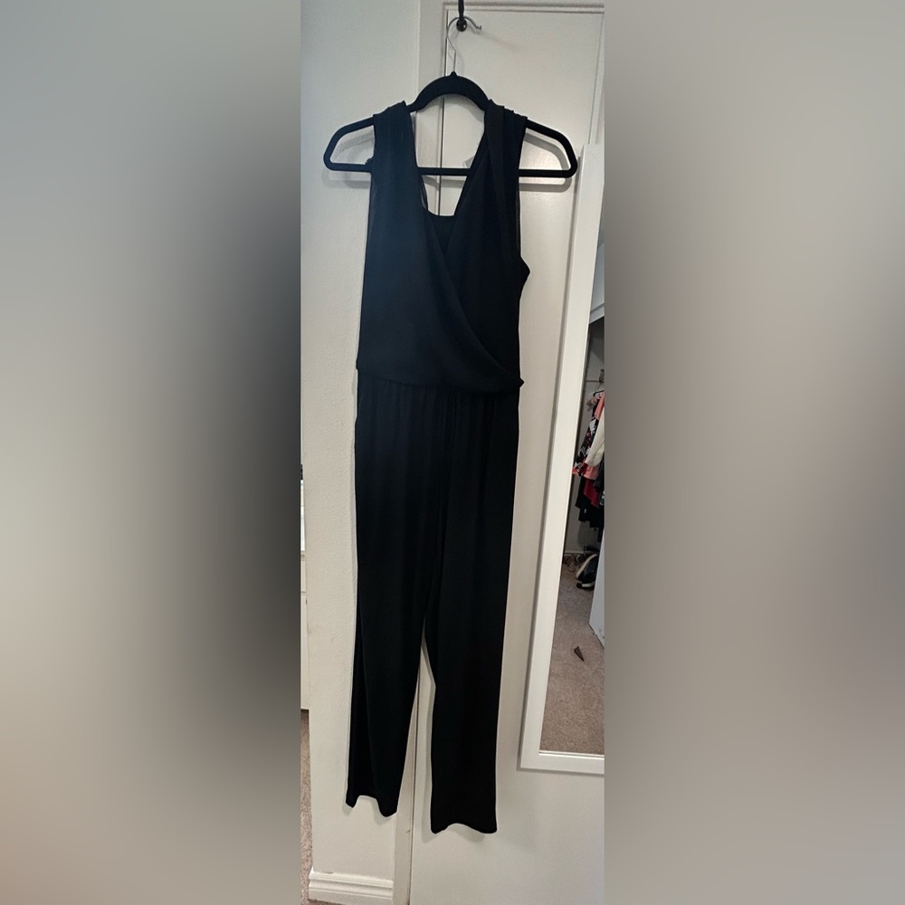 Bar III black long pant romper